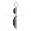 Natural Tiger Eye Gemstone 925 Sterling Silver Pendant Jewelry